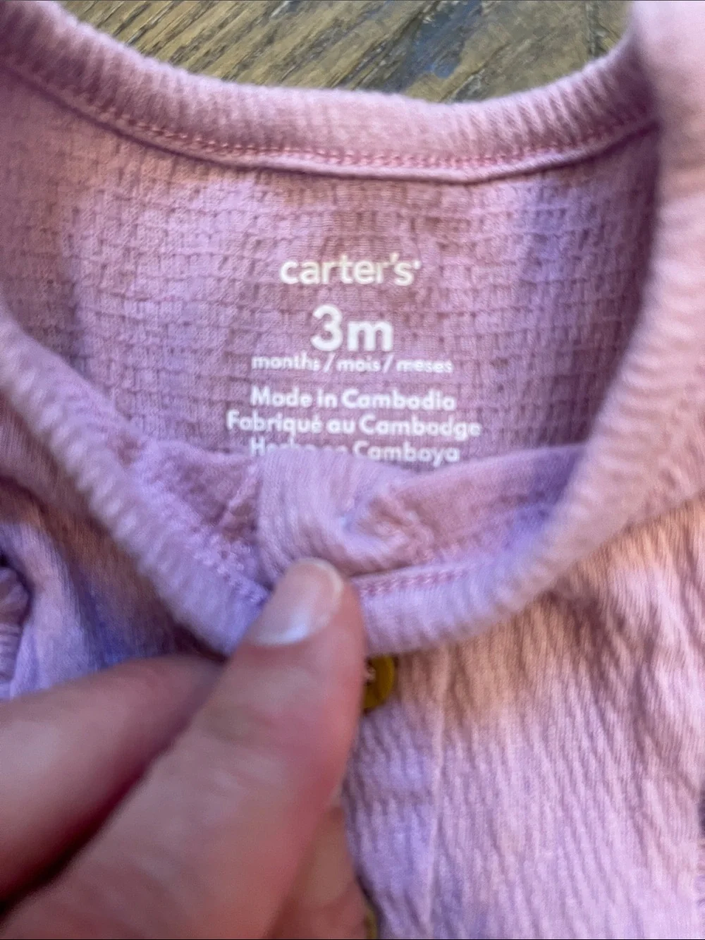 Carter's Lavender Ruffle Sleeve Button-Front Romper